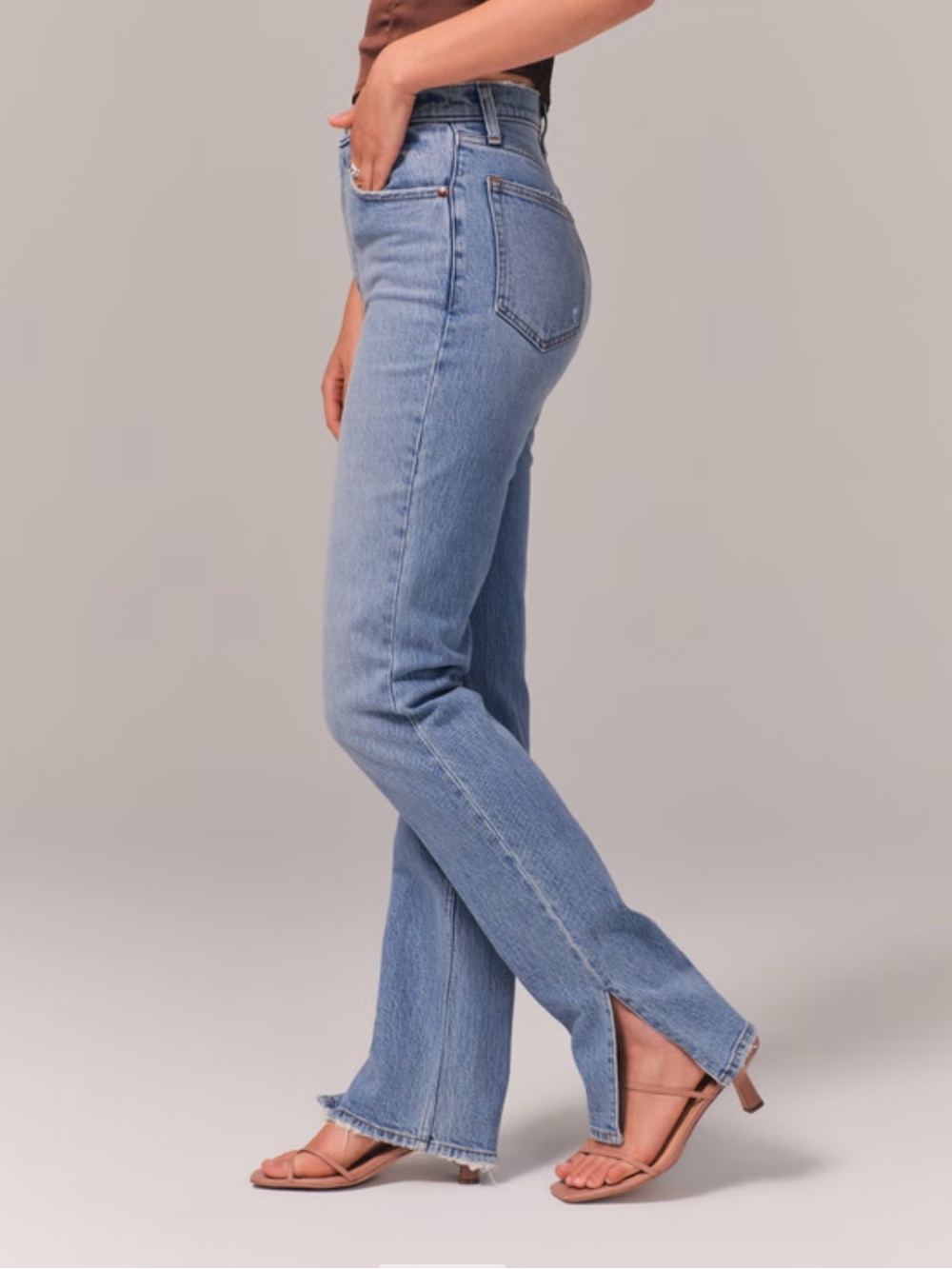Abercrombie & Fitch Light Blue Flare Jeans with Side Slit - Women Size 28/6S